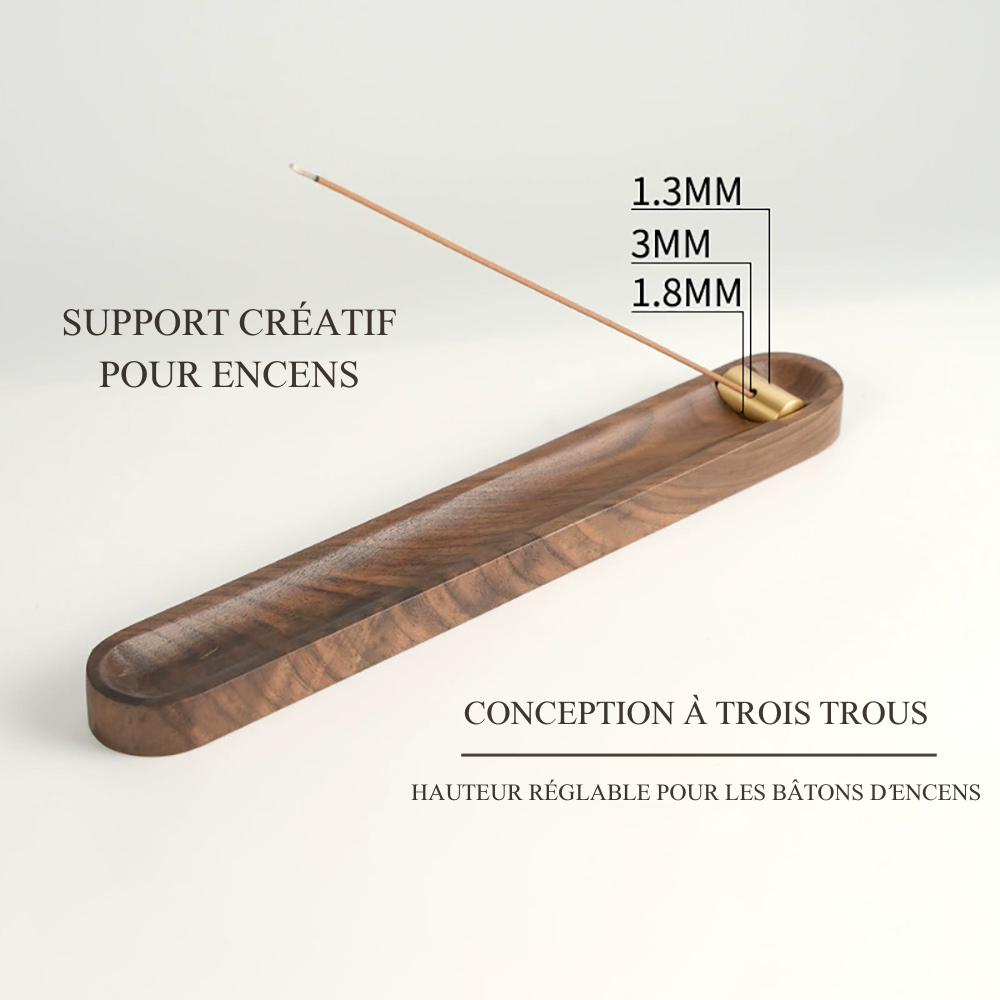 Support en Bois de Noyer pour Bâtons d'Encens Gravable avec Nom