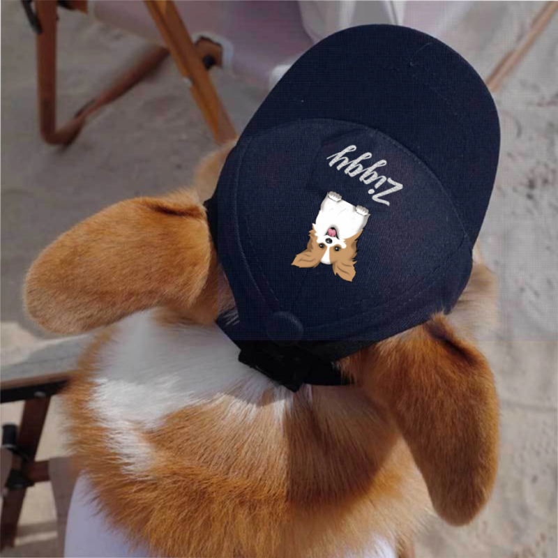 Casquette en coton pour animal de compagnie – Personnalisable avec prénom et motif brodé