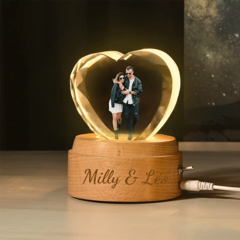 Boîte à Musique Rotative Boule de Cristal Personnalisée avec Photo