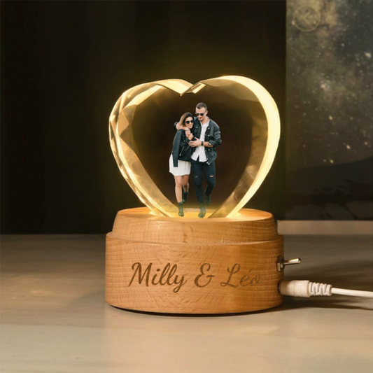 Boîte à Musique Rotative Boule de Cristal Personnalisée avec Photo