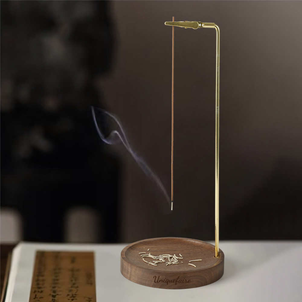 Support en Noyer à Bâtons d'Encens en Suspension