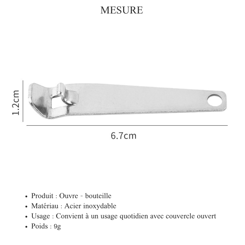 Décapsuleur en Acier Inoxydable Ouvre - bouteille Portable