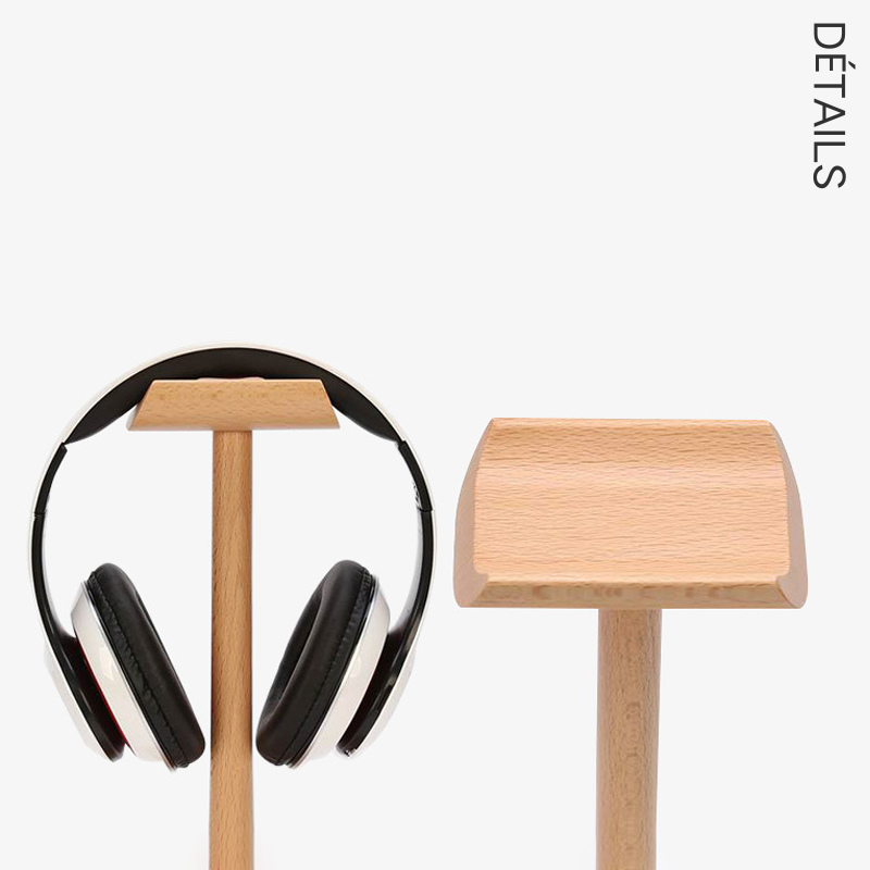 Support Casque en Bois Personnalisé avec Nom