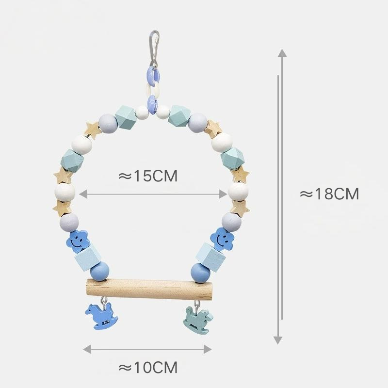 Jouet Suspendu en Bois pour Oiseaux  Personnalisé avec Nom Gravé