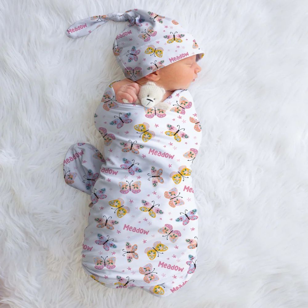 Couverture d’Emmaillotage et Bonnet Cadeau Naissance Doux et Unique