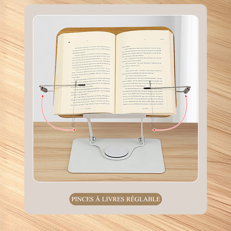 Support à livres en bois réglable pour Livres et Tablette iPad Cadeau personnalisé
