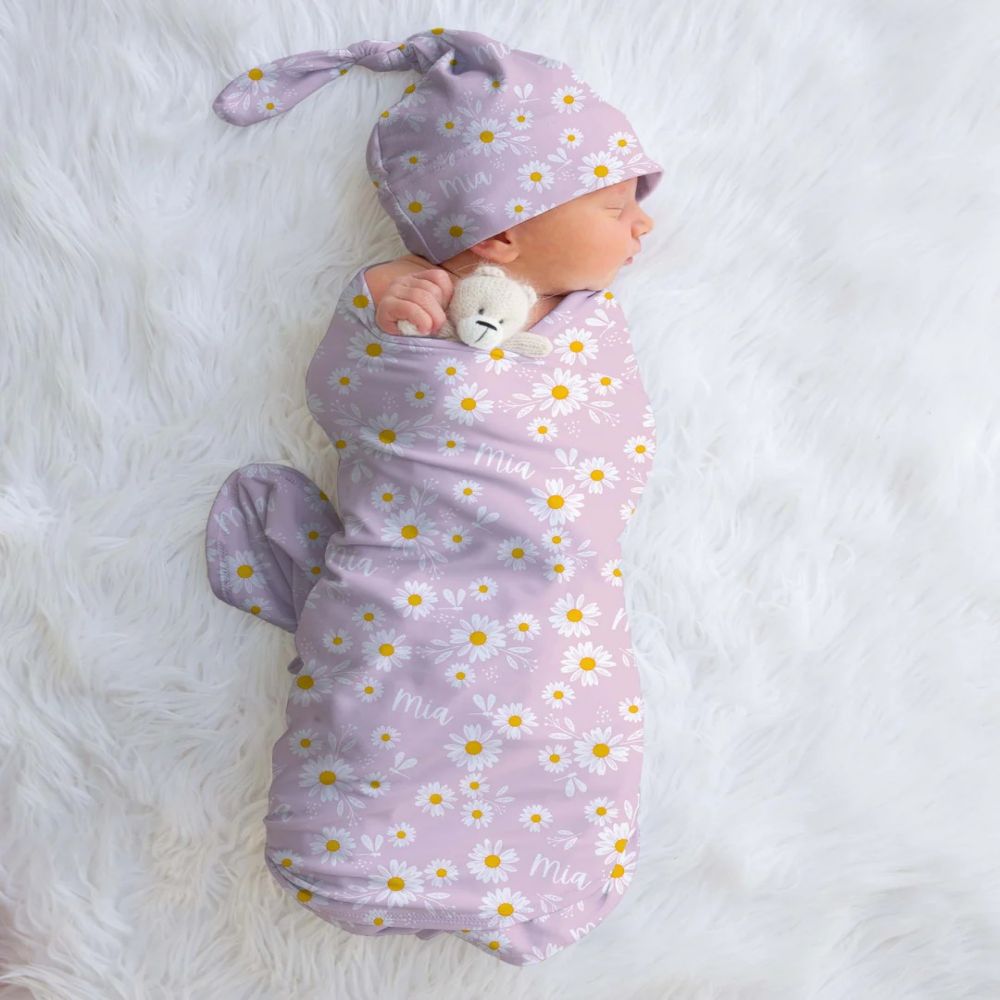Couverture d’Emmaillotage et Bonnet Cadeau Naissance Doux et Unique