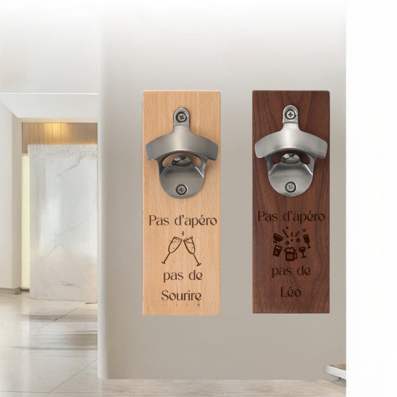Ouvre-bouteille Mural Créatif Personnalisable pour Réfrigérateur