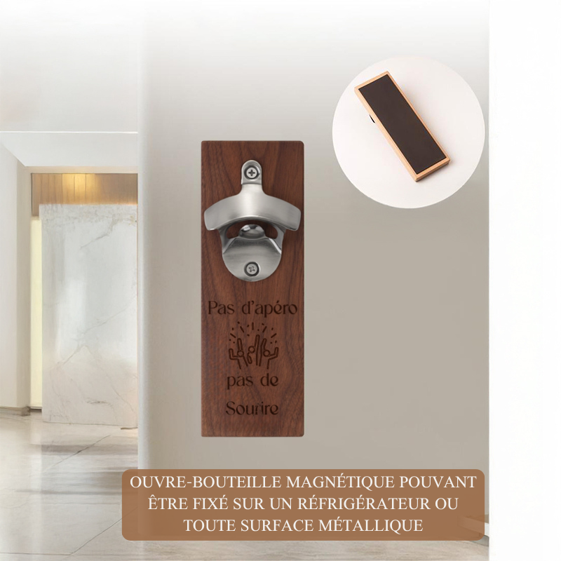 Ouvre-bouteille Mural Créatif Personnalisable pour Réfrigérateur