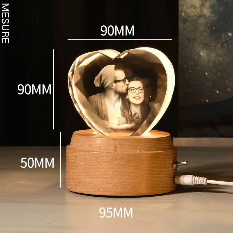 Boîte à Musique Rotative Boule de Cristal Personnalisée avec Photo