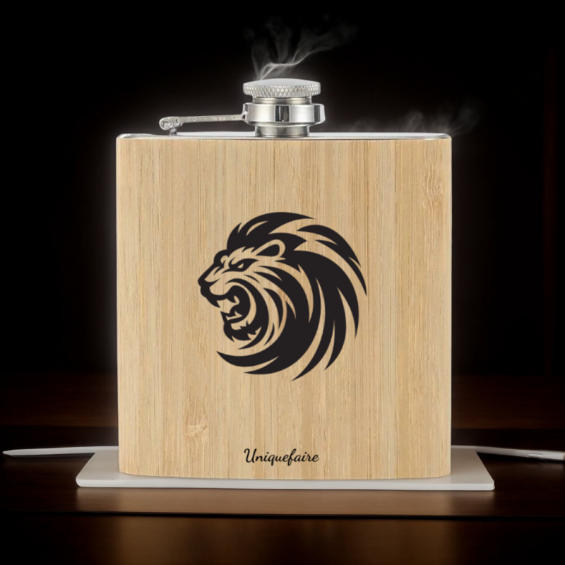 Pot de vin en acier inoxydable 304 avec revêtement extérieur en bois