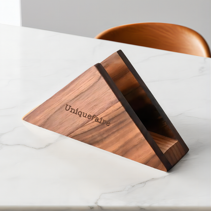 Porte-serviettes de table Support triangulaire pour serviettes en bois de noyer