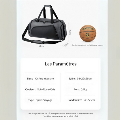 Sac de Sport Étanche Grande Capacité Polyvalence Idéal pour Voyages et Amateurs de Sports