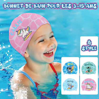 Chapeau de Natation pour Enfants Durable et Imperméable pour Filles Garçons Adolescents Agés de 3 à 15 ans