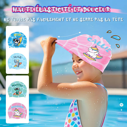 Chapeau de Natation pour Enfants Durable et Imperméable pour Filles Garçons Adolescents Agés de 3 à 15 ans
