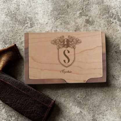 Porte-cartes en bois de noyer - Boîte en Bois pour Carte Postale