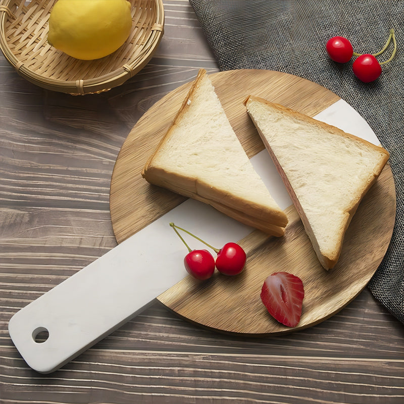 Planche à Découper en Bois et Marbre Rond et Carré avec Gravure Personnalisée