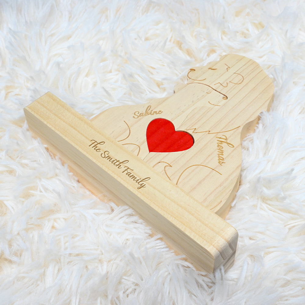 Pièces de Puzzle en Bois Personnalisées pour Famille de Lions 2-7 Lions en Option