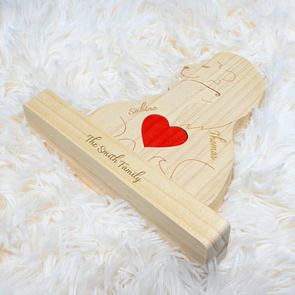 Pièces de Puzzle en Bois Personnalisées pour Famille de Lions 2-7 Lions en Option