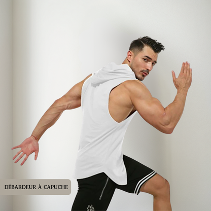 Débardeur à capuche pour sport homme - T-shirt sans manches personnalisable
