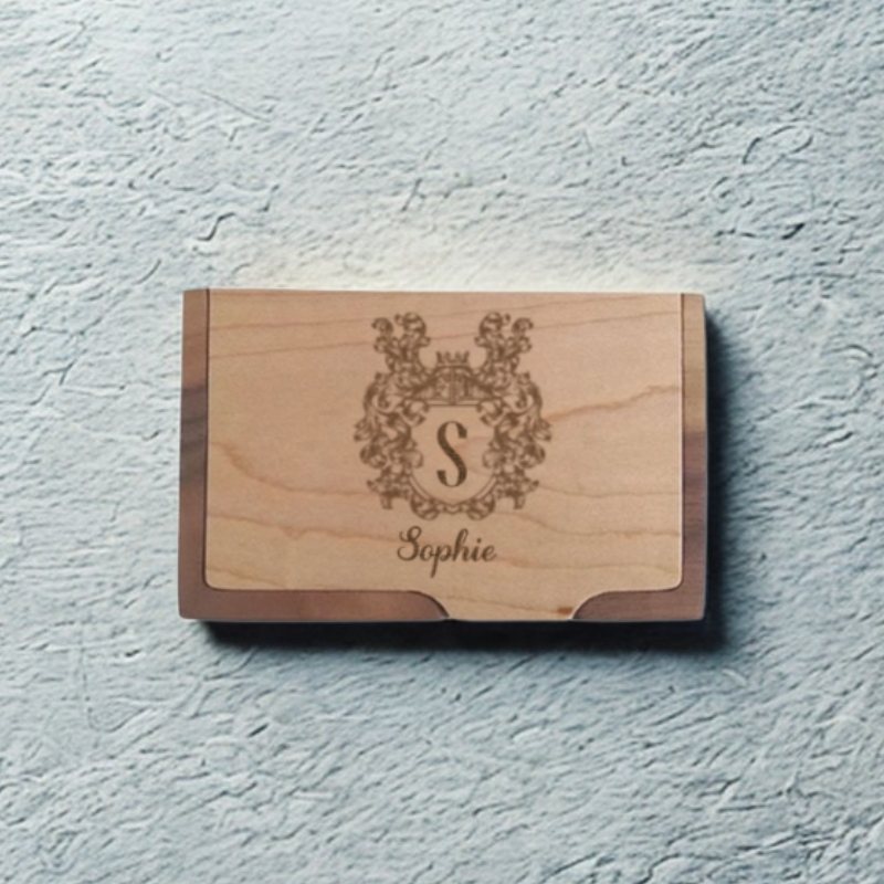 Porte-cartes en bois de noyer - Boîte en Bois pour Carte Postale