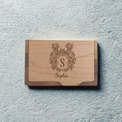 Porte-cartes en bois de noyer - Boîte en Bois pour Carte Postale