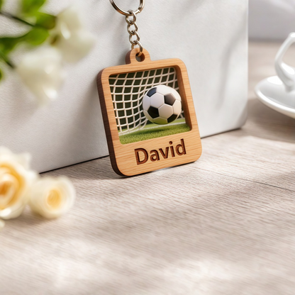 Porte-clés Football Cadeau Personnalisé avec Nom
