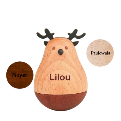 Culbuto En Bois Gravé Avec Nom Personnalisé Décorations De Bureau Cadeau Créatif Et Mignon Pour Amis