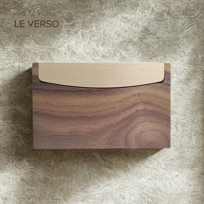 Porte-cartes en bois de noyer - Boîte en Bois pour Carte Postale