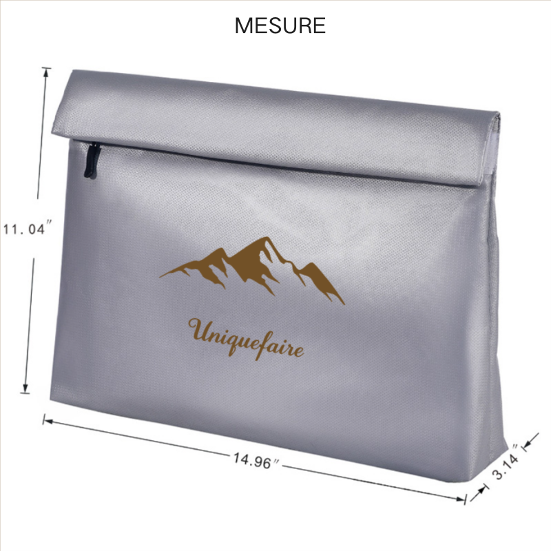 Pochette Documents Ignifuge et Étanche Sac à Documents Anti-feu Pour les Documents Précieux