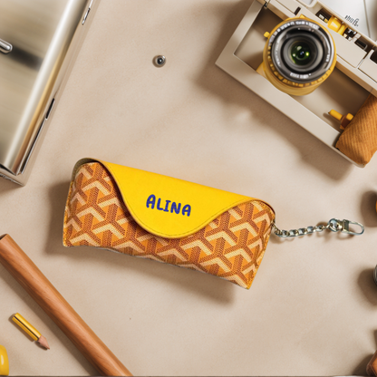 Étui à lunettes avec Crochet Personnalisable avec Nom Sac pour Lunettes Anti-pression