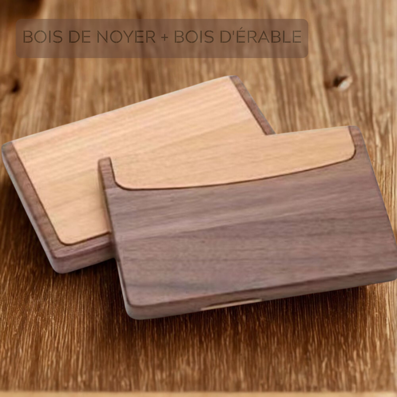 Porte-cartes en bois de noyer - Boîte en Bois pour Carte Postale