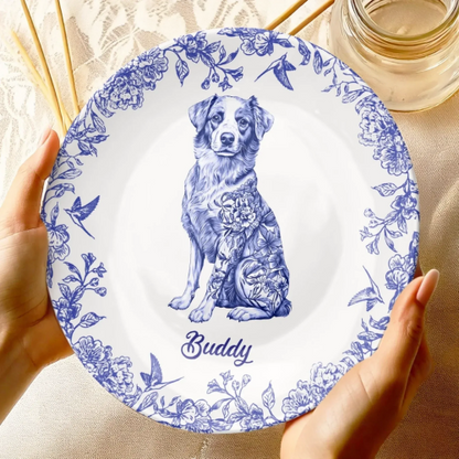 Décoration Céramique de Table Personnalisée d’Amour en Bleu
