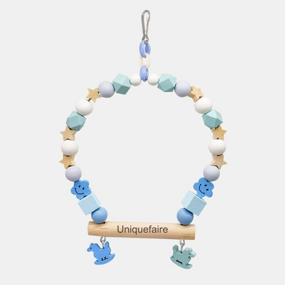 Jouet Suspendu en Bois pour Oiseaux  Personnalisé avec Nom Gravé