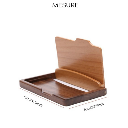 Porte-cartes en bois de noyer - Boîte en Bois pour Carte Postale