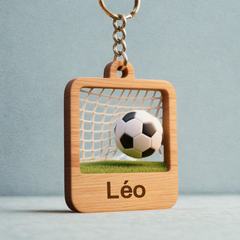 Porte-clés Football Cadeau Personnalisé avec Nom