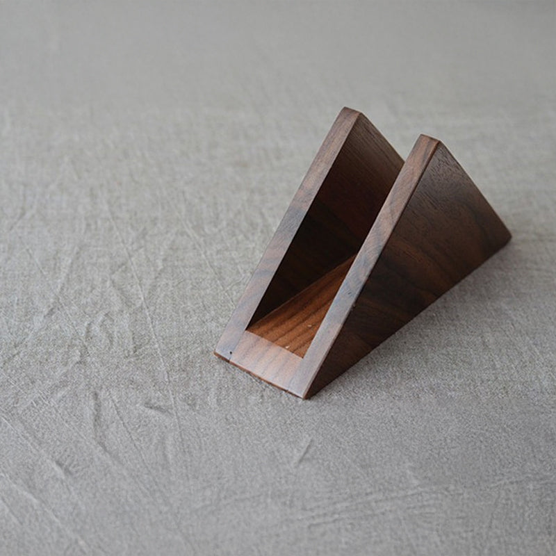 Porte-serviettes de table Support triangulaire pour serviettes en bois de noyer