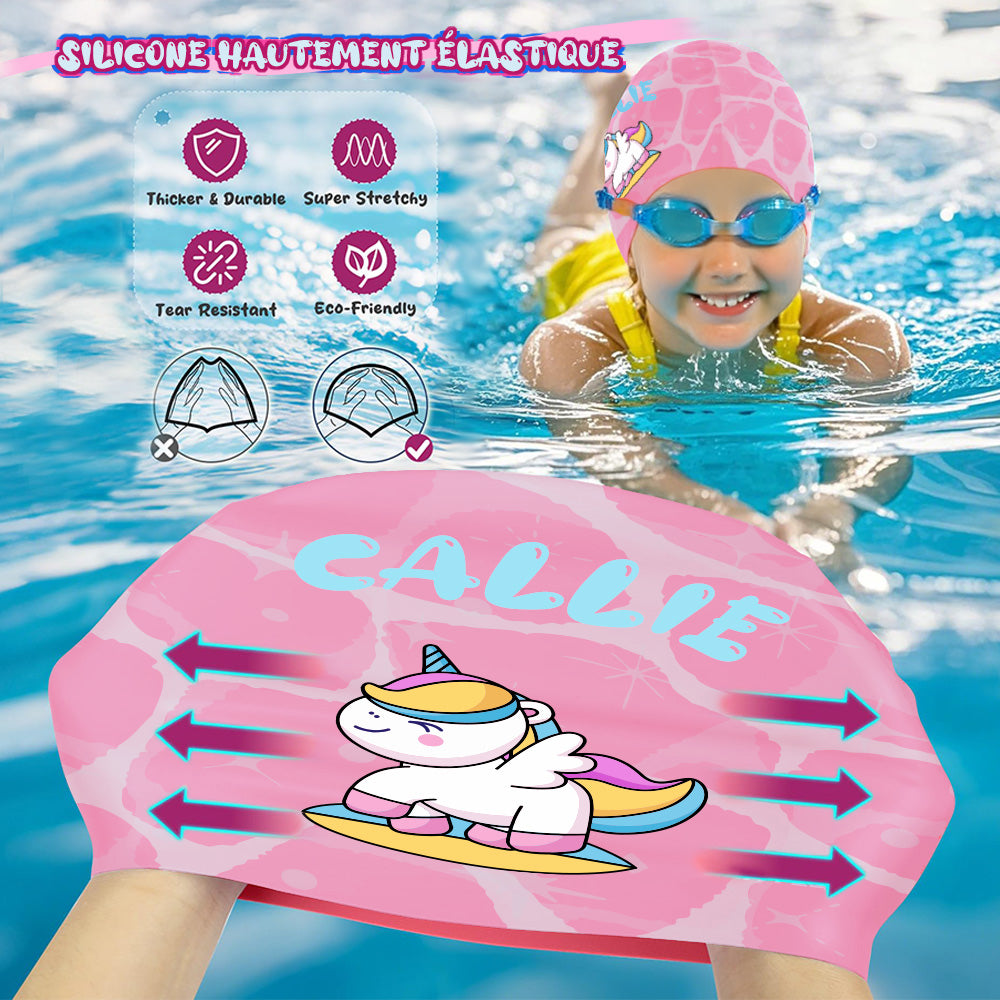 Chapeau de Natation pour Enfants Durable et Imperméable pour Filles Garçons Adolescents Agés de 3 à 15 ans