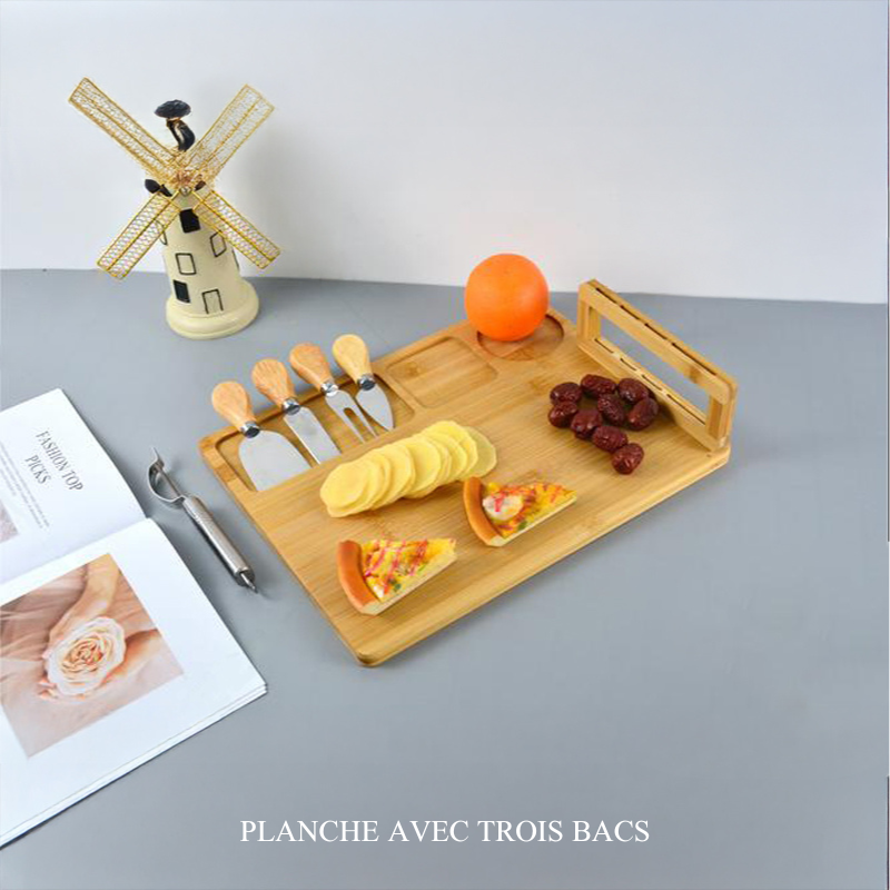 Planche à Fromage et Couteau en Bambou Personnalisée avec Nom