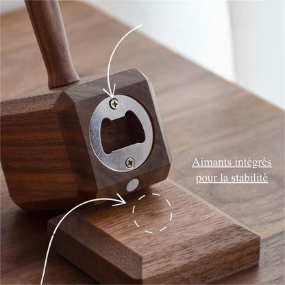 Décapsuleur en Forme de Marteau en Bois Décor Personnalisable pour Maison avec Ouvre-bouteille