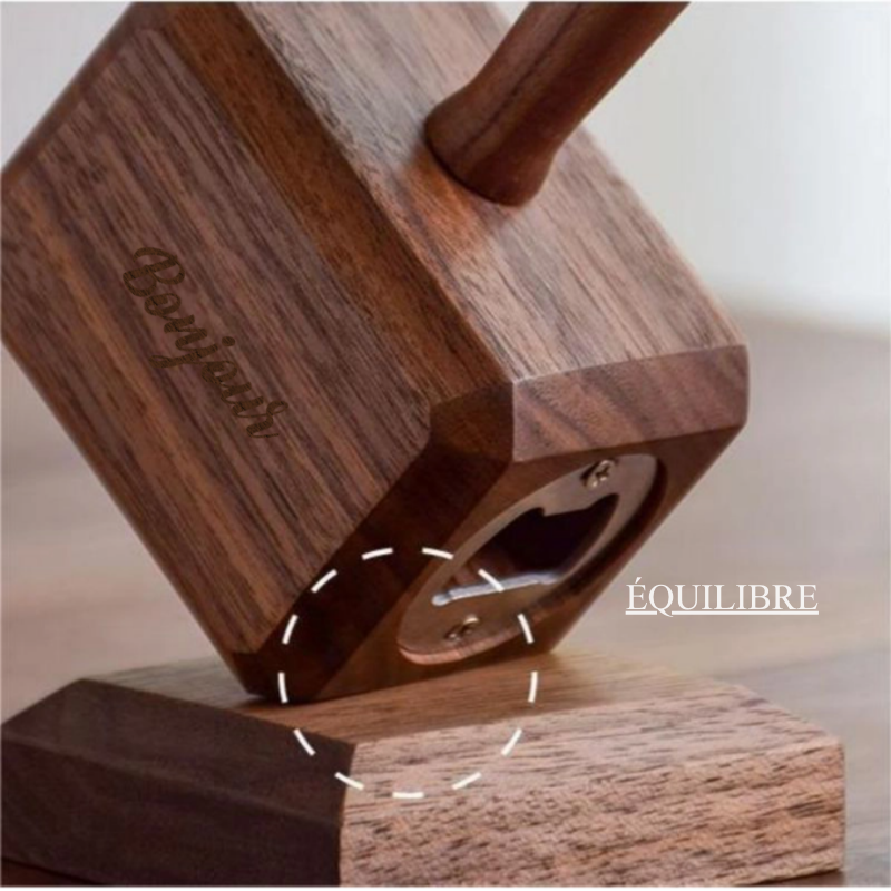 Décapsuleur en Forme de Marteau en Bois Décor Personnalisable pour Maison avec Ouvre-bouteille