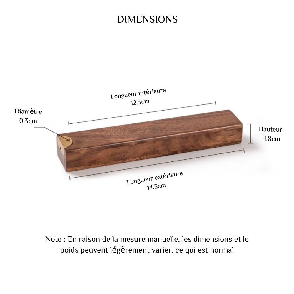Boîte à Encens en Bois de Noyer Noir Portable Gravable avec Nom