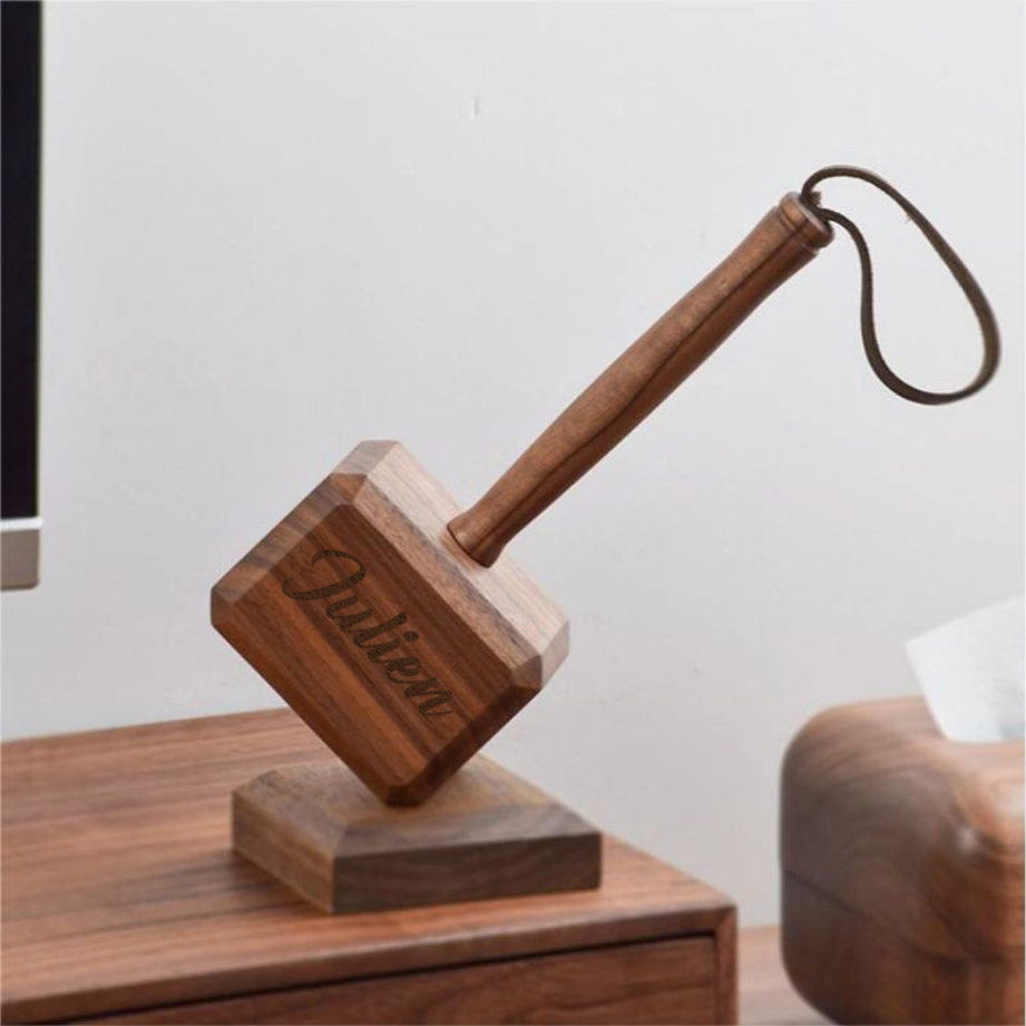 Décapsuleur en Forme de Marteau en Bois Décor Personnalisable pour Maison avec Ouvre-bouteille