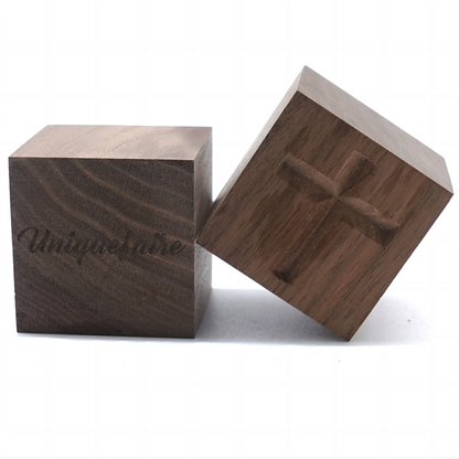 Diffuseur d'Huiles Essentielles sans Flamme en Bois avec Croix Gravéé Personnalisé avec Nom