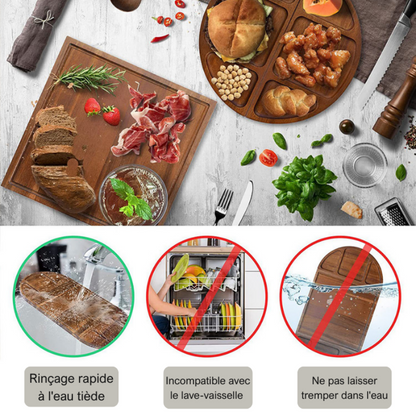 Planche à charcuterie et fromage personnalisable en bois d’acacia