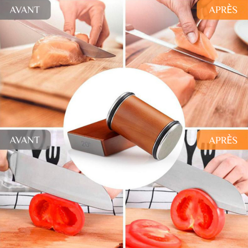 Aiguiseur de Couteaux en Disques Diamantés Pierre à Aiguiser à Rouler