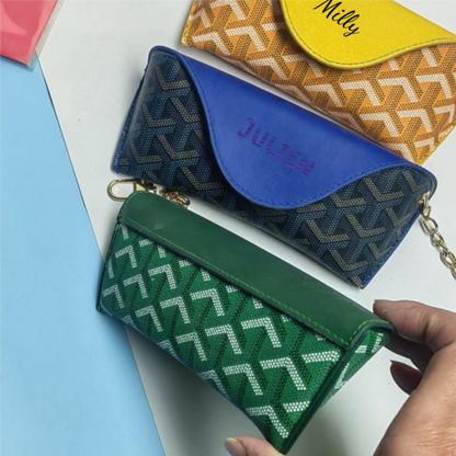 Étui à lunettes avec Crochet Personnalisable avec Nom Sac pour Lunettes Anti-pression