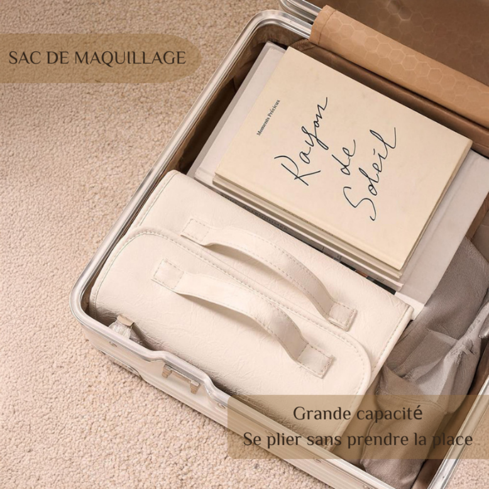Sac de Maquillage de Grande Capacité Démontable et Étanche pour Femme