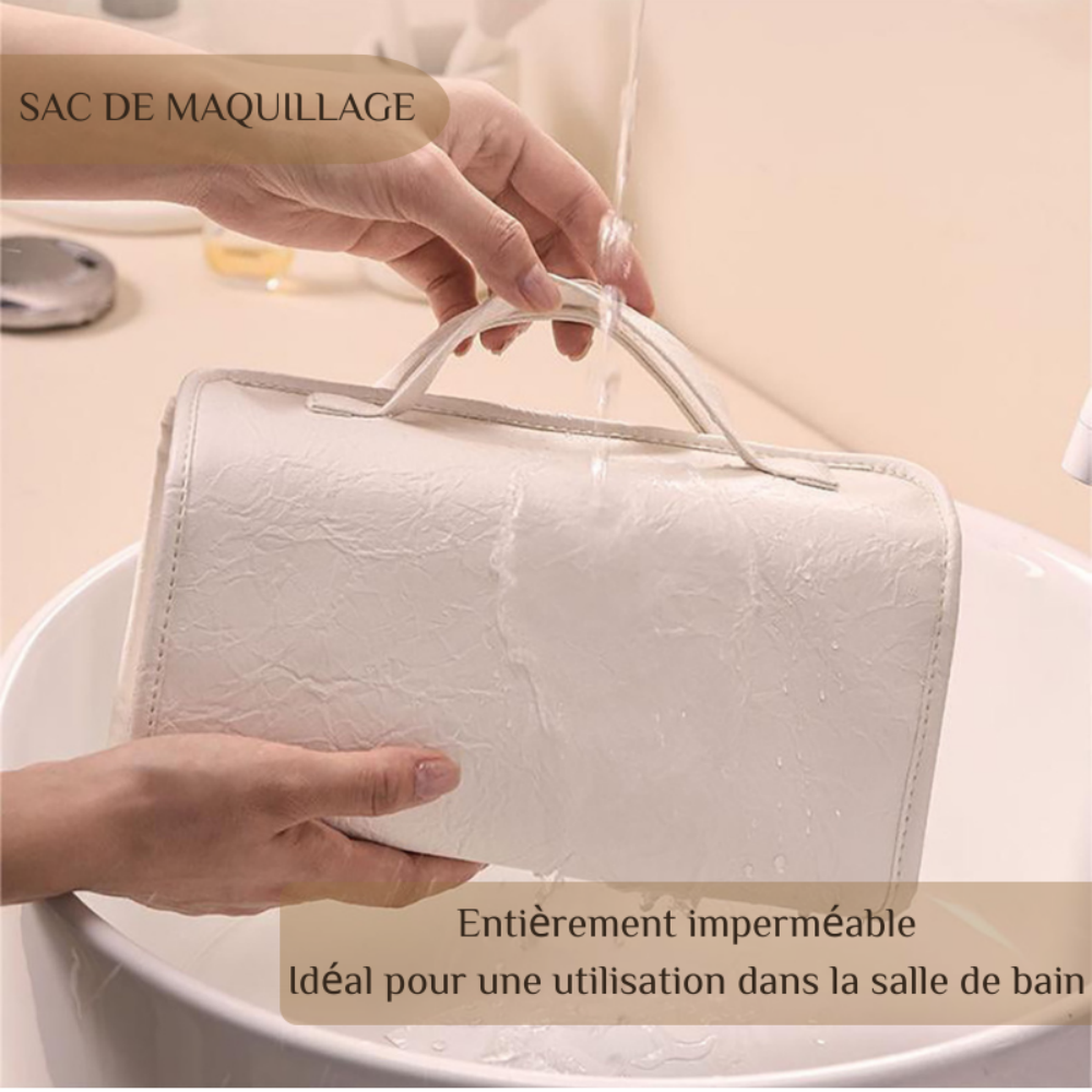 Sac de Maquillage de Grande Capacité Démontable et Étanche pour Femme