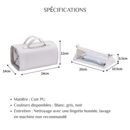 Sac de Maquillage de Grande Capacité Démontable et Étanche pour Femme